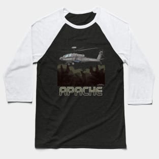 Apache Attack Helicopter Military Armed Forces Novelty Gift Baseball T-Shirt